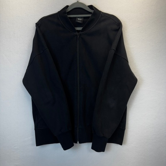 Oakley Full Zip Bomber Jacket Mens Black Layering Athletic Sportswear - Picture 1 of 7